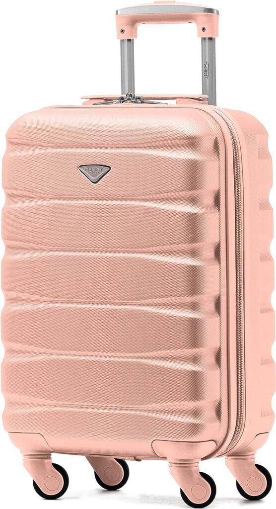 Flight Knight Lightweight 4 Wheel ABS Hard Case Small Suitcase Approved for Over 100 Airlines Including easyJet, British Airways, Ryanair, Jet2, Emirates Many More - Carry On 55x35x20cm