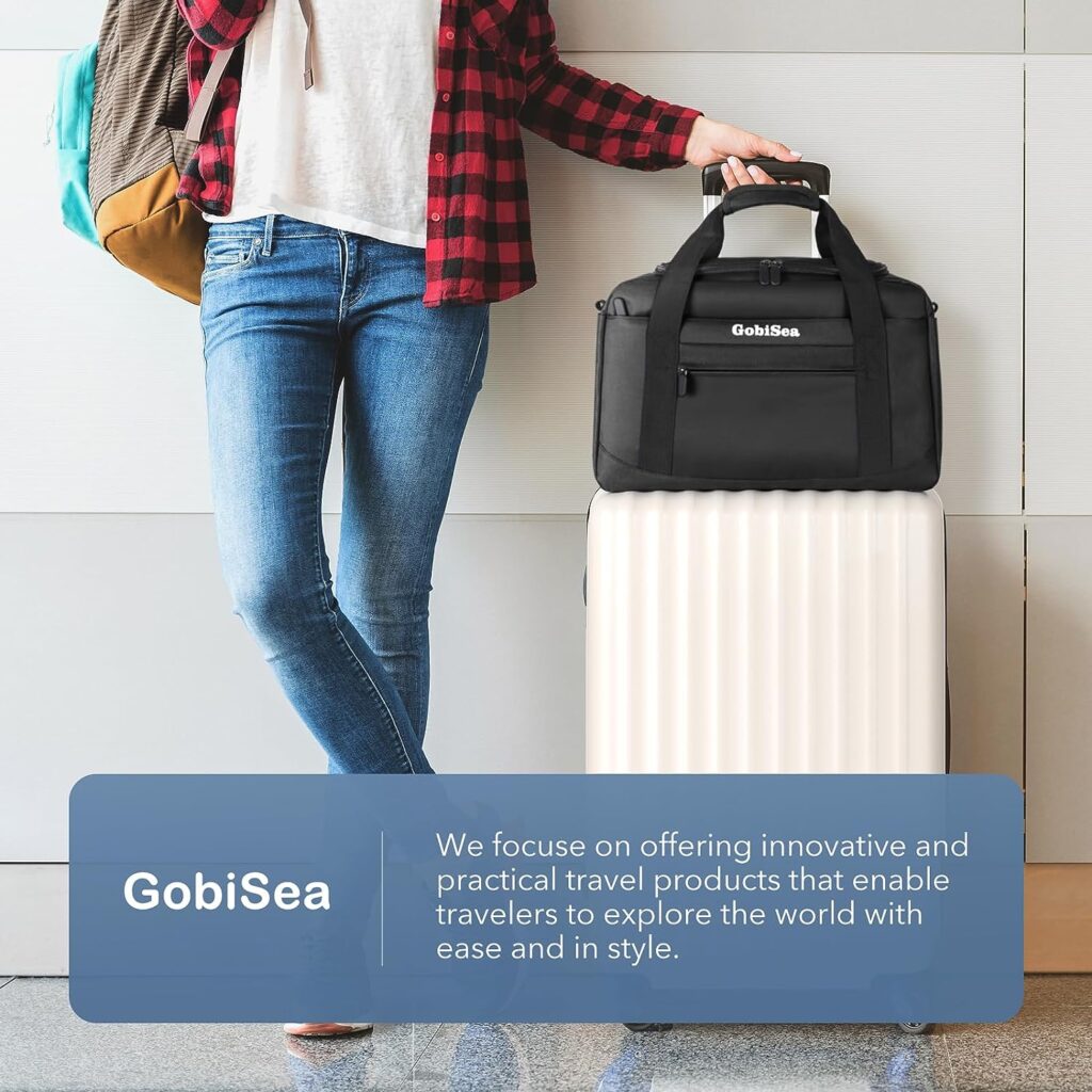 GobiSea Ryanair Cabin Bags 40x20x25 Underseat Flight Bag - Foldable Travel Duffle Bag Under Seat Cabin Bag Ryanair - Airline Cabin Bag Carry on Bags for Men and Women - Black