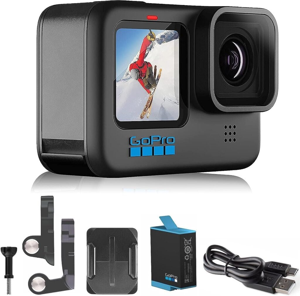 GoPro HERO10 Black- E-Commerce Packaging - Waterproof Action Camera with Front LCD Touch Rear Screens, 5.3K60 Ultra HD Video