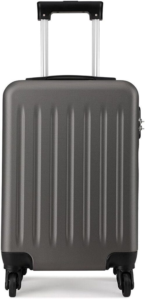 Kono 19 inch Carry On Luggage Lightweight Hard Shell ABS 4 Wheel Spinner Suitcase 2 Year Warranty Durable (Grey)