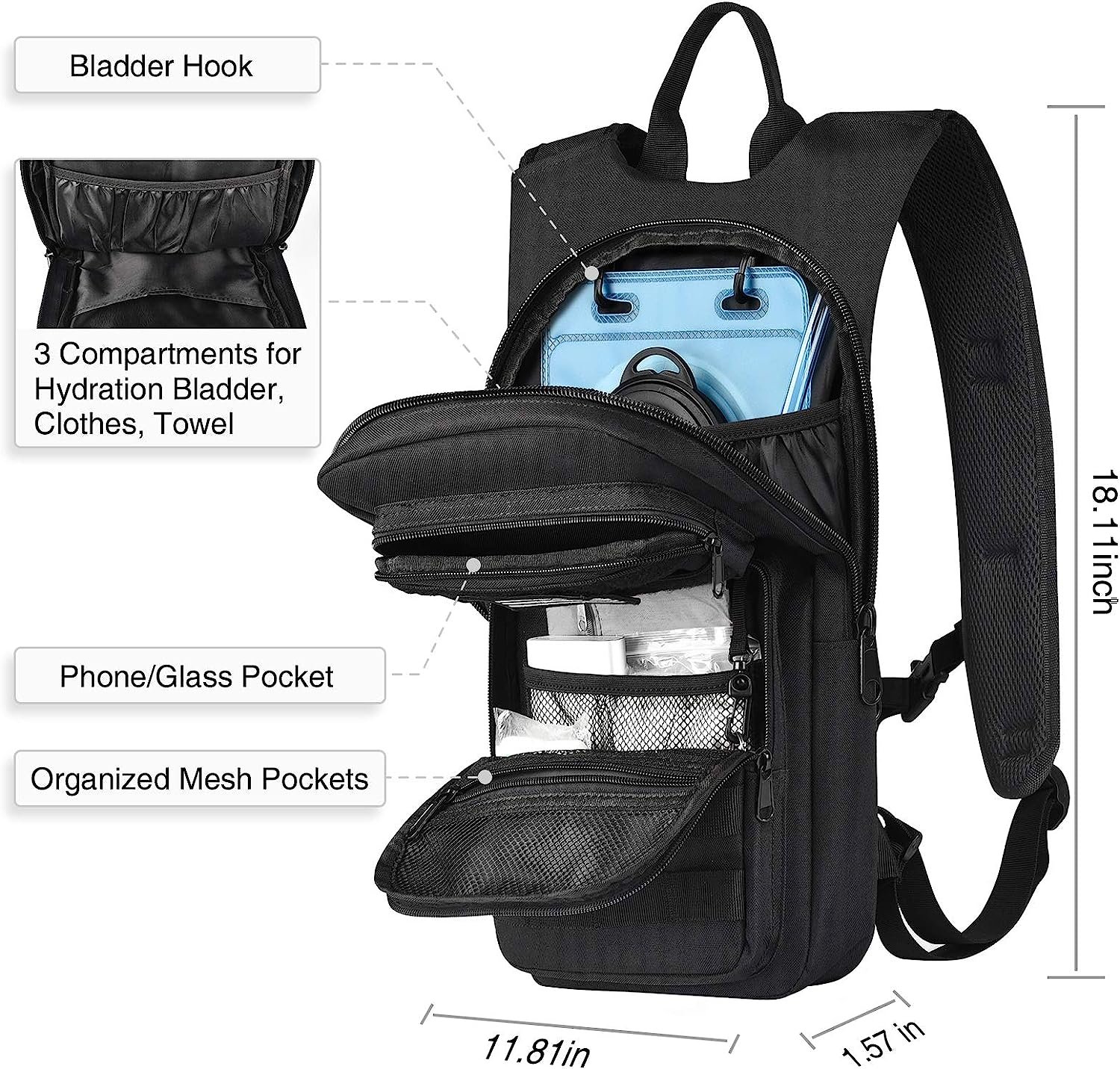 Noola Hydration Backpack With 3 L Tpu Water Bladder