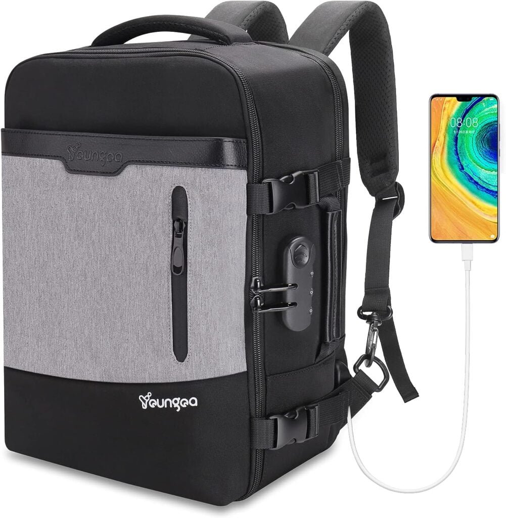 YOUNGOA Cabin Bag Backpack 40x20x25cm for Ryanair Underseat Carry-on Backpack Hand Luggage 20L Cabin Size YG063 Grey