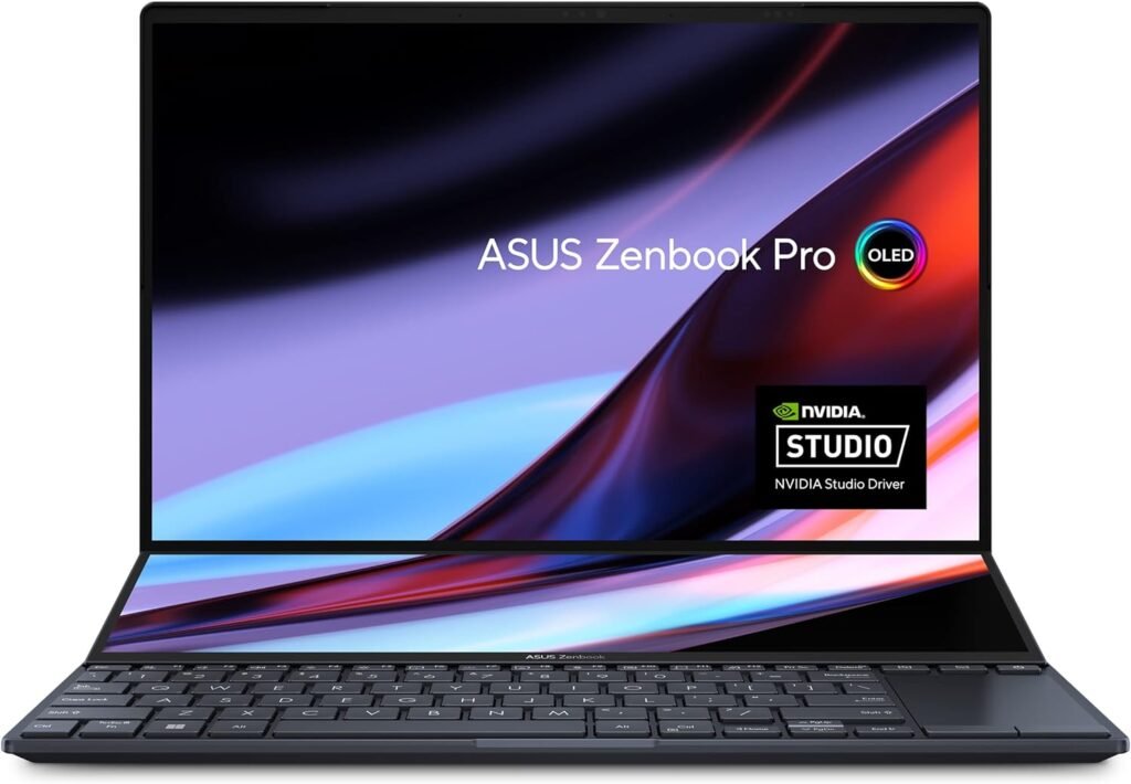 ASUS Zenbook Pro 14 Duo 14.5â€ 16:10 Touch Display, 120Hz Refresh Rate, ScreenPad Plus, Intel i9-13900H CPU, NVIDIAÂ® Geforce RTX 4060, 32GB RAM, 2TB SSD, Windows 11 Home, Tech Black, UX8402VV-PS96T