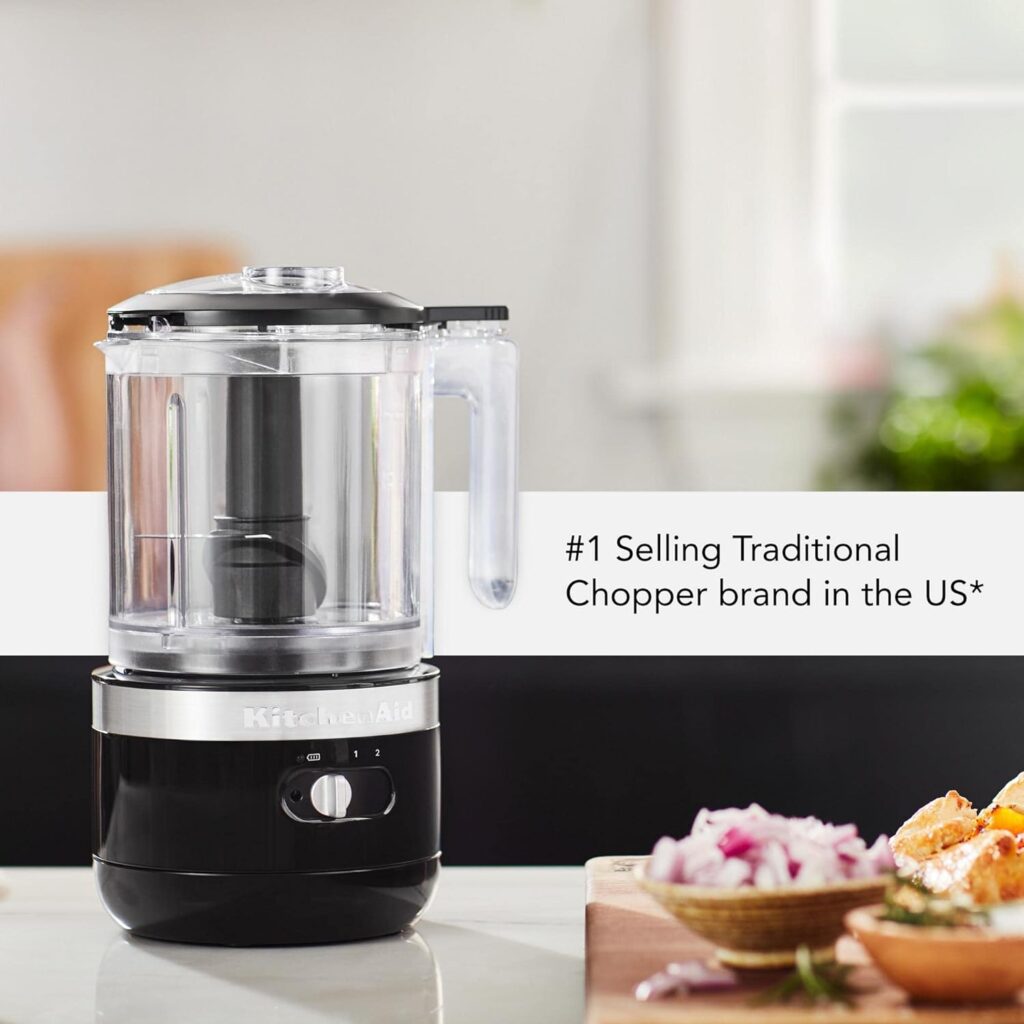 KitchenAid 5 Cup Cordless Food Chopper, Onyx Black