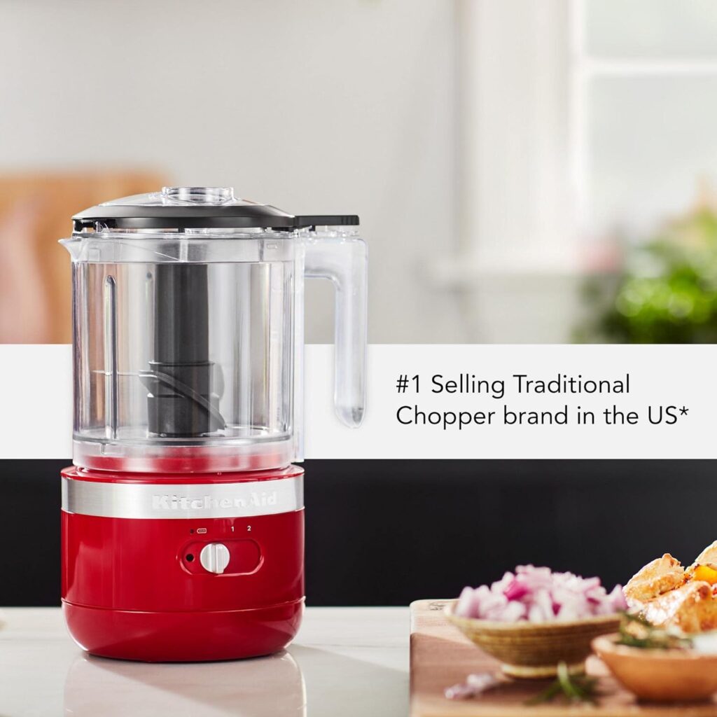 KitchenAid Cordless 5 Cup Food Chopper - KFCB519, Empire Red