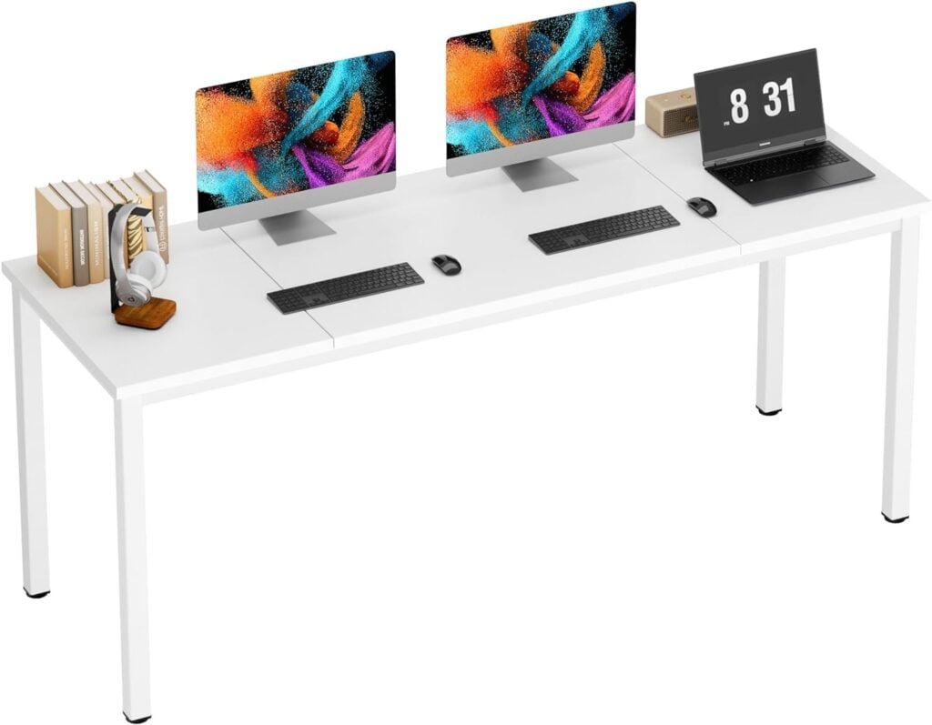 Need Large Computer Desk 70.8 x 23.6 inches Conference Table Large Office Desk Writing Table Workstation for Home Office,White 10FJGSAC3-180WW-60-ND