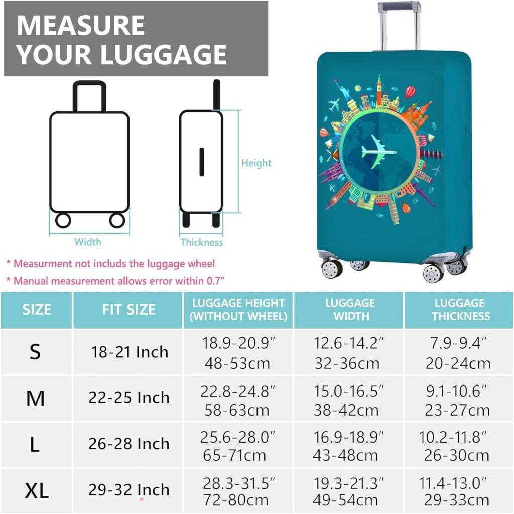 Travelkin Luggage Covers For Suitcase Tsa Approved,Suitcase Cover Protector Fit 18-32 Inch Luggage