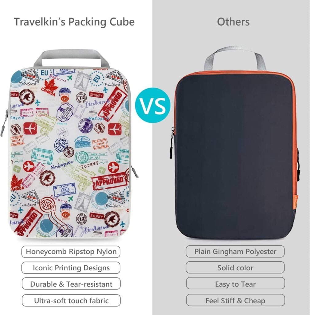 Travelkin Travel Cubes For Packing, Luggage Compression Bags For Travel, Packing Cubes For Suitcases Compression With Shoe Bag