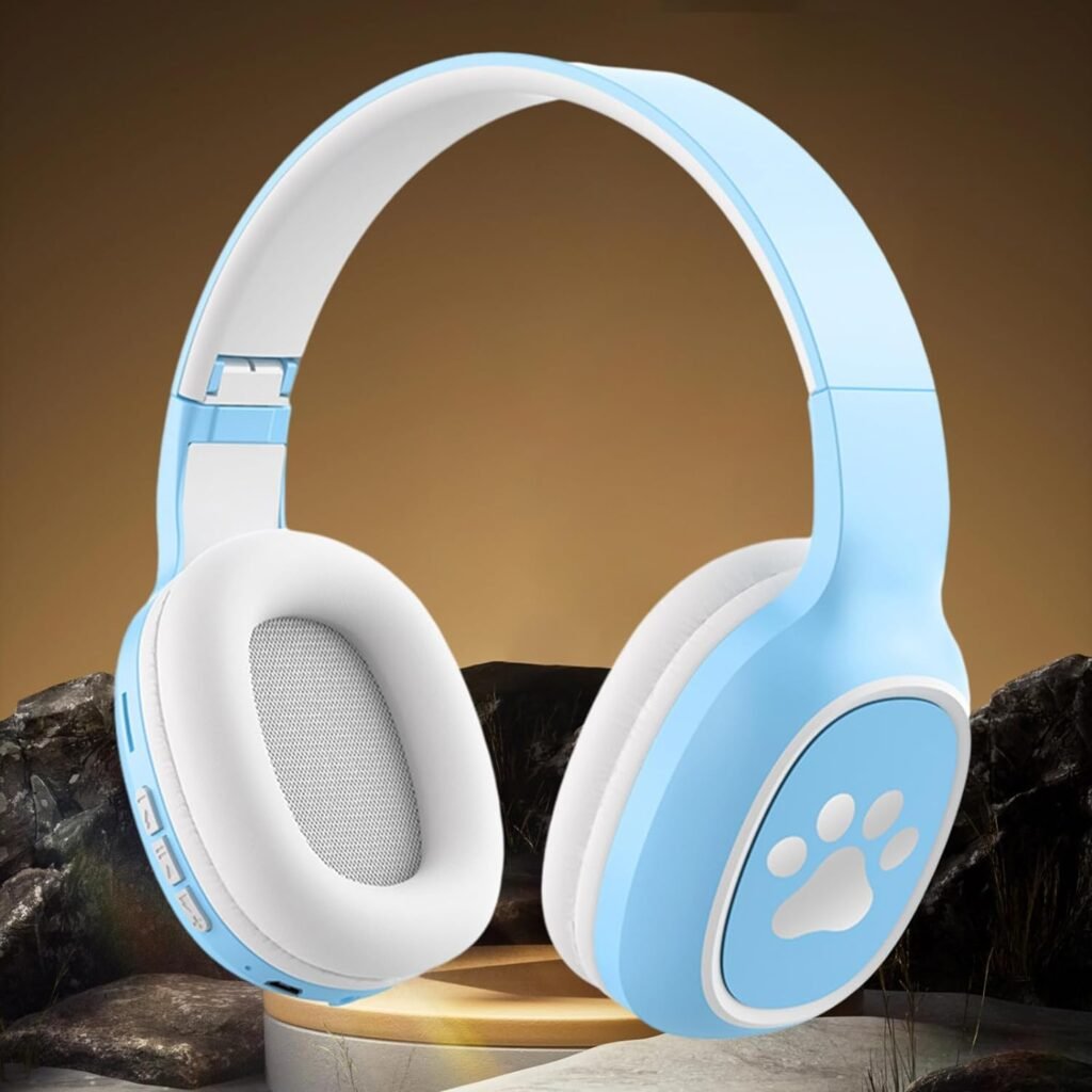 Bluetooth 3.0 Headset,Quiet Comfort Wireless Noise Cancelling Headphones,Bluetooth Over Ear Headphones with Up to 24 Hours of Battery Life,Suitable for Work, Home Office Cellphone PC Etc (Blue)