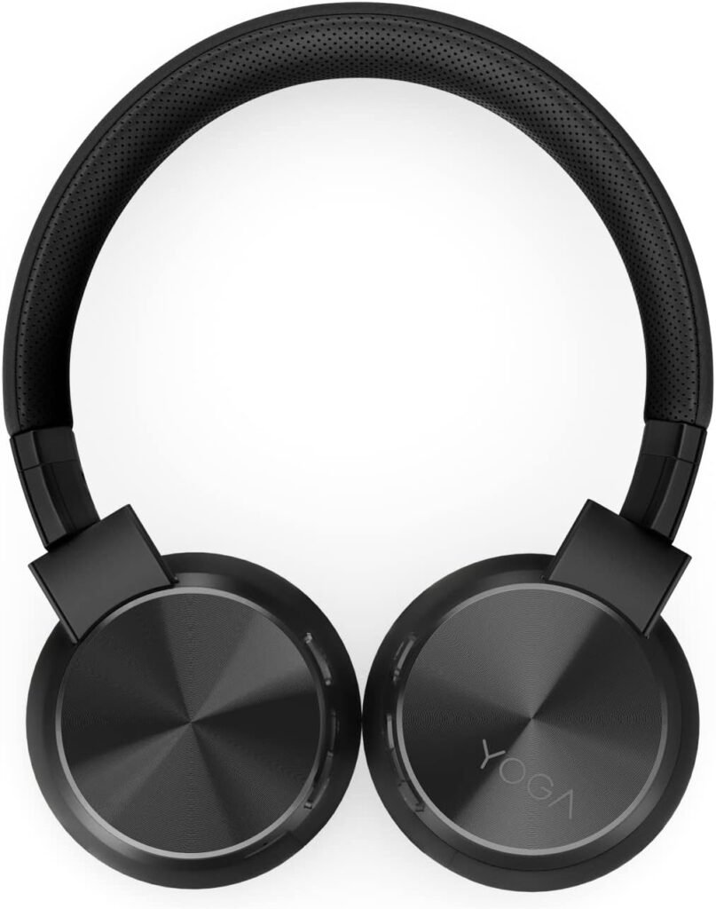 Lenovo Yoga Active Noise Cancellation Headphones, Wireless On-Ear Headphones, Bluetooth 5.0, 14Hrs Playtime, Microphone, Fold-Flat, Memory Foam Earpads, Carry Case, Win/Mac/Android, GXD1A39963, Black