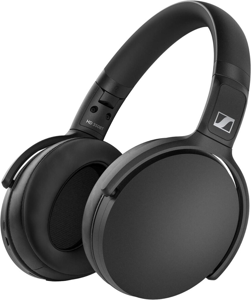 Sennheiser Consumer AudioHD 350BT Black Bluetooth 5.0 Wireless Headphone - 30-Hour Battery Life, USB-C Fast Charging, Virtual Assistant Button, Foldable - Black