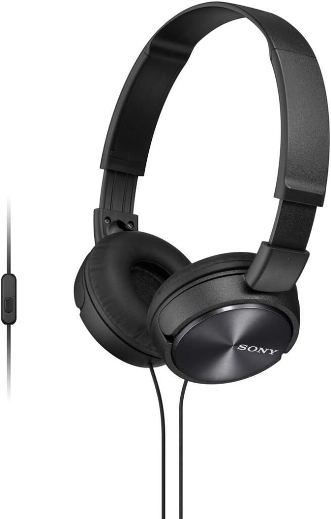 Sony MDR-ZX310AP ZX Series Wired On Ear Headphones with mic, Black