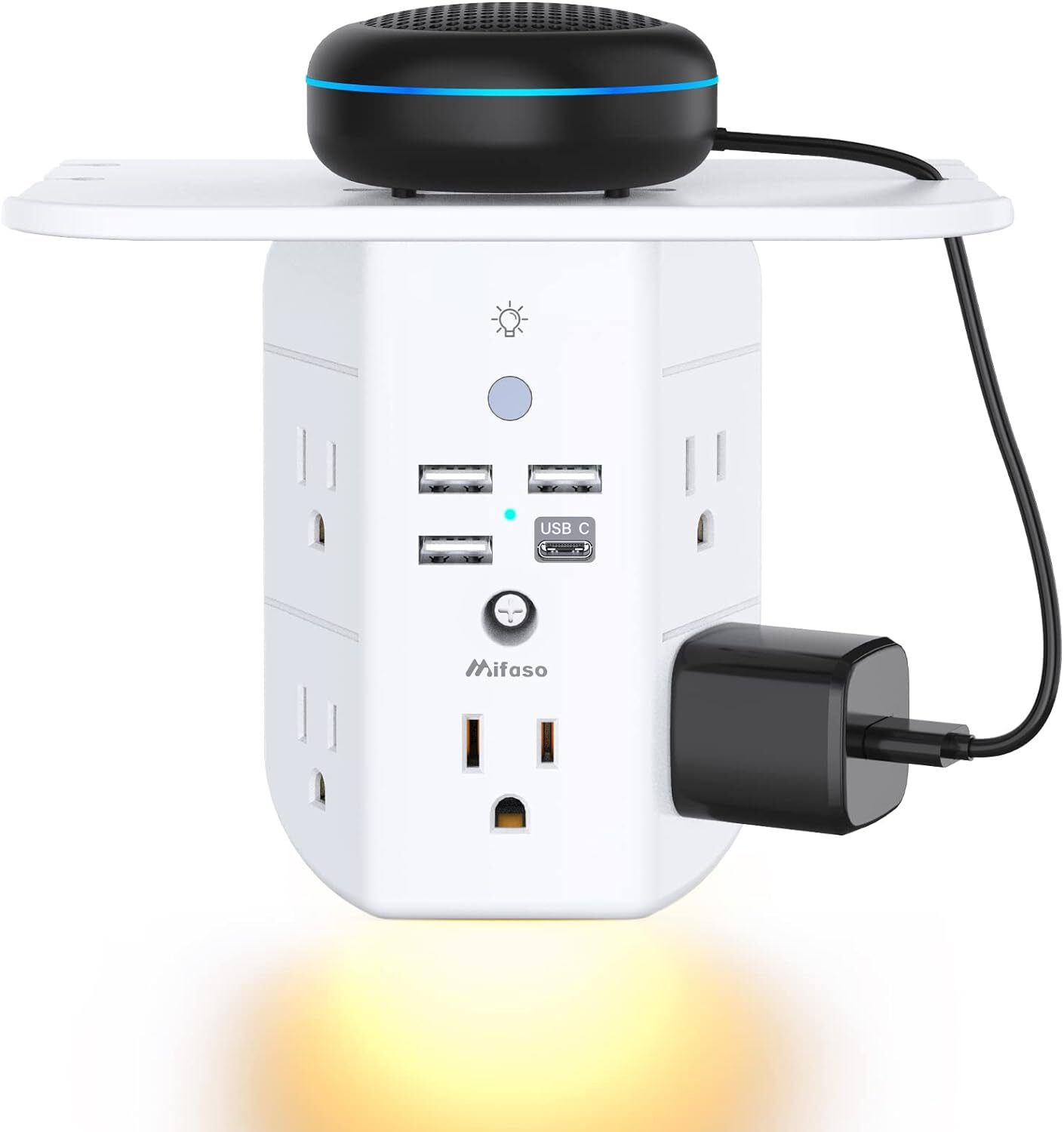 Maximize Your Space: The Ultimate Wall Outlet Extender with Night Light & USB Charging!