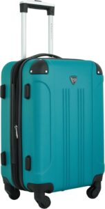 Travelers Club Chicago Hardside Expandable Spinner Luggage, Teal, 3 Piece Set 3 Piece Set Teal