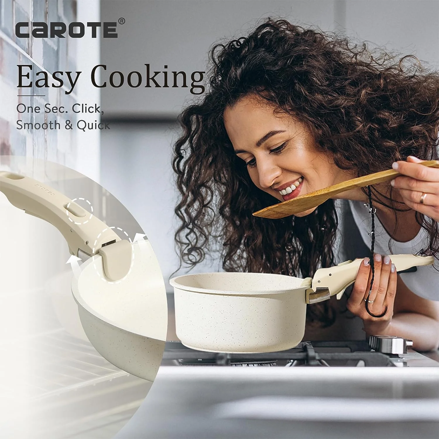 CAROTE 7pcs Pots and Pans Set, Nonstick Cookware Set Detachable Handle, Induction Kitchen Cookware Sets Non Stick with Removable Handle, RV Cookware Set, Saucepan Sets CAROTE 7pcs Pots and Pans Set, Nonstick Cookware Set Detachable Handle, Induction Kitchen Cookware Sets Non Stick with Removable Handle, RV Cookware Set, Saucepan Sets