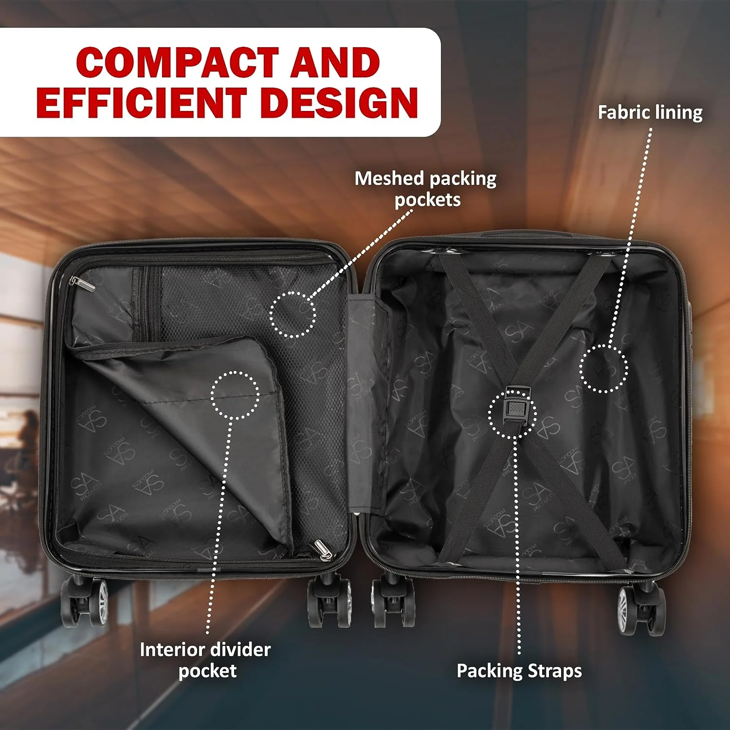 SA Products Cabin Suitcase, Carry on Suitcase, Easy Jet 45x36x20 Cabin Bag | Lightweight Suitcase Telescopic Handle, Hard Shell Small Suitcase with Wheels | Travel Cabin Luggage Suitcase (Blue) SA Products Cabin Suitcase, Carry on Suitcase, Easy Jet 45x36x20 Cabin Bag | Lightweight Suitcase Telescopic Handle, Hard Shell Small Suitcase with Wheels | Travel Cabin Luggage Suitcase (Blue)